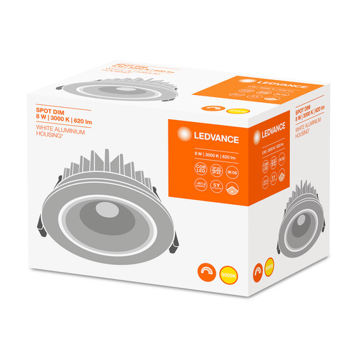 SPOT LED FIX 8W/3000K WT DIM IP44 - Image 2