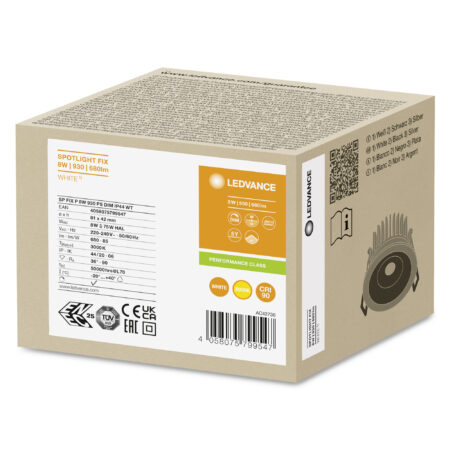 SPOT LED FIX 8W/3000K WT DIM IP44 SÜVISTATAV KOHTVALGUSTI pakend